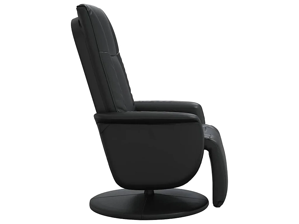Fauteuil inclinable avec repose-pieds noir similicuir