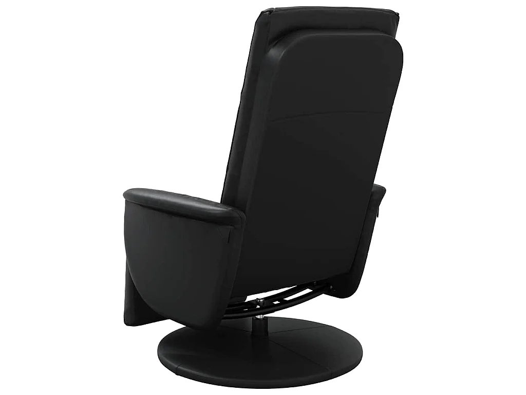 Fauteuil inclinable avec repose-pieds noir similicuir