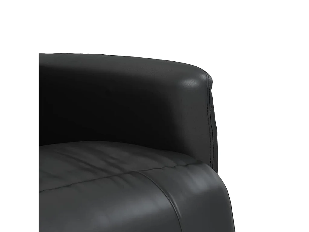 Fauteuil inclinable avec repose-pieds noir similicuir