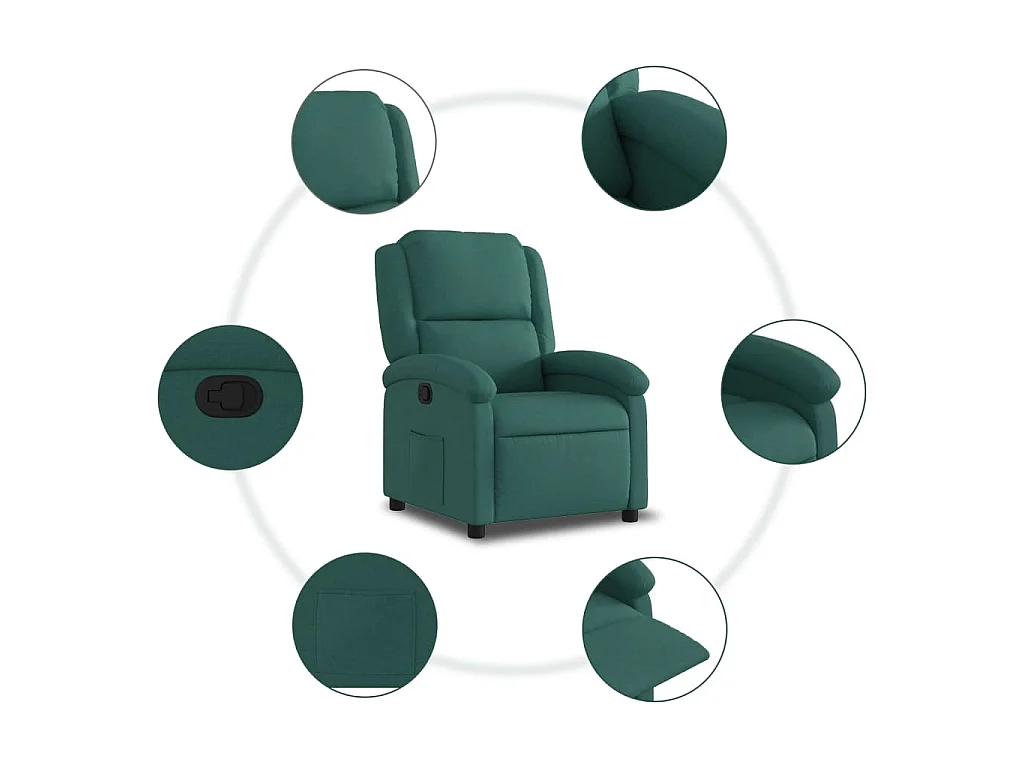 Fauteuil verstelbaar stof donkergroen
