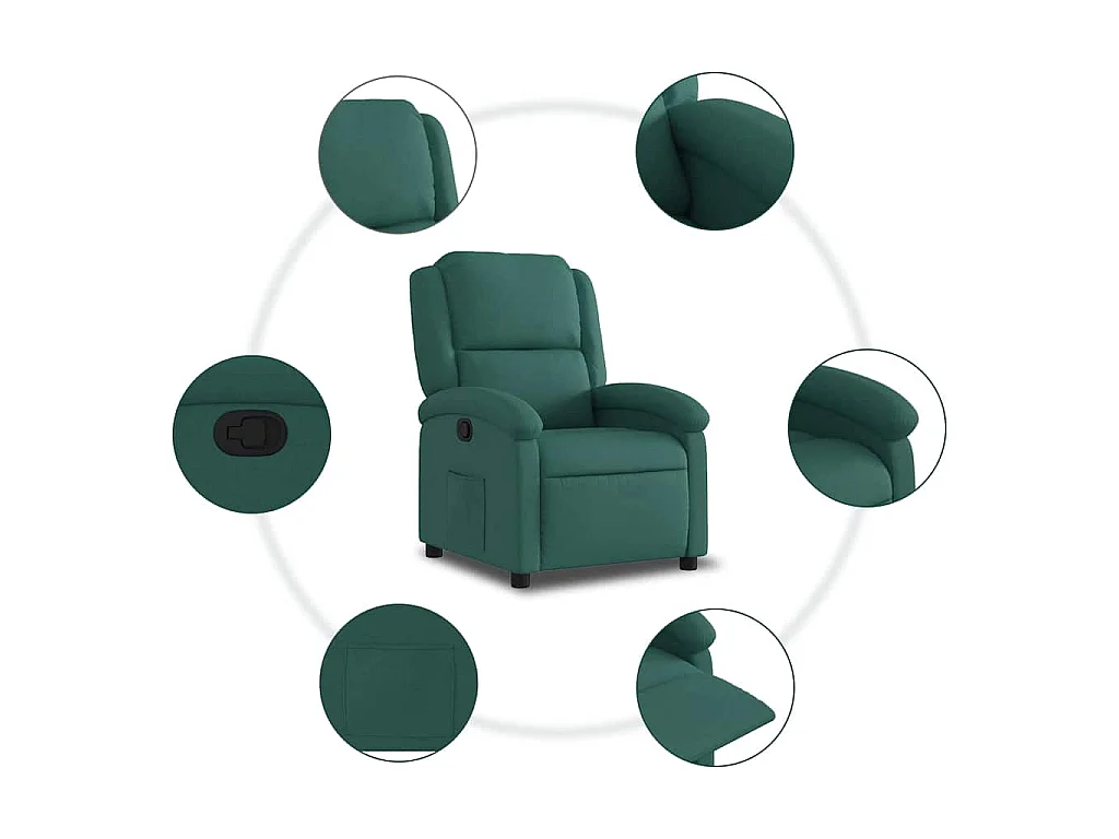 Fauteuil inclinable Vert foncé Tissu