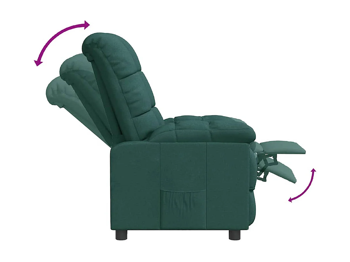 Fauteuil inclinable Vert foncé Tissu