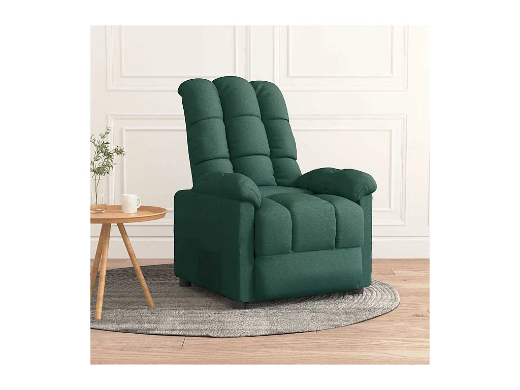 Sillón reclinable de tela verde oscuro