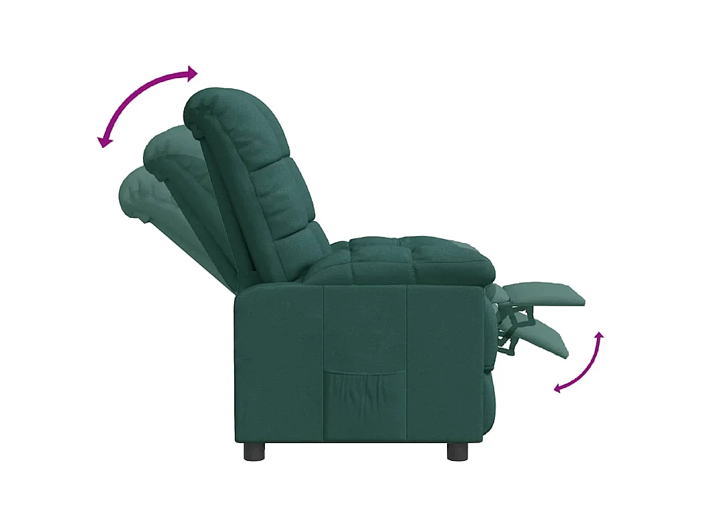 Fauteuil inclinable Vert foncé Tissu