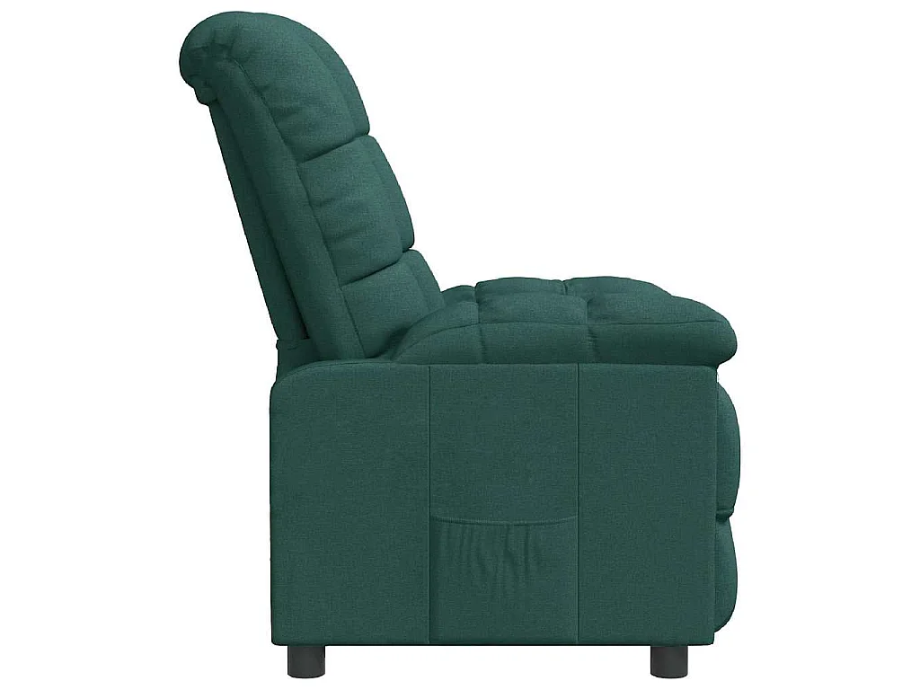 Poltrona Reclinabile in Tessuto Verde Scuro