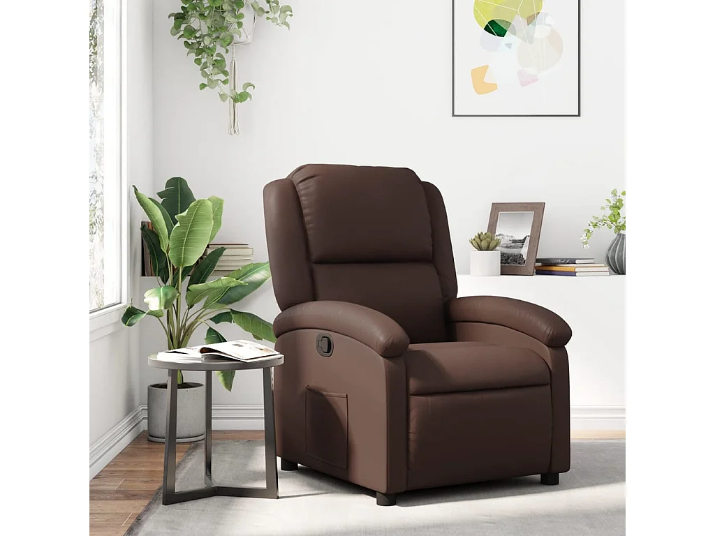 Relaxsessel Braun Kunstleder
