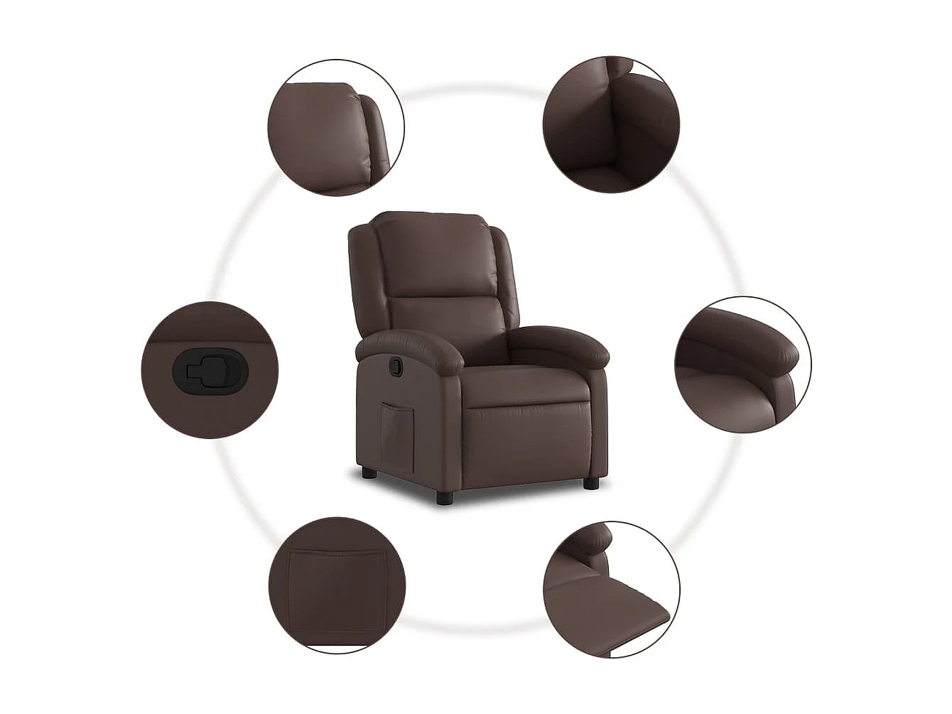 Relaxsessel Braun Kunstleder