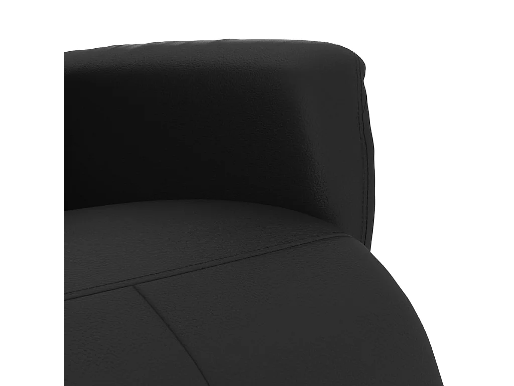 Sillón reclinable con reposapiés cuero sintético negro