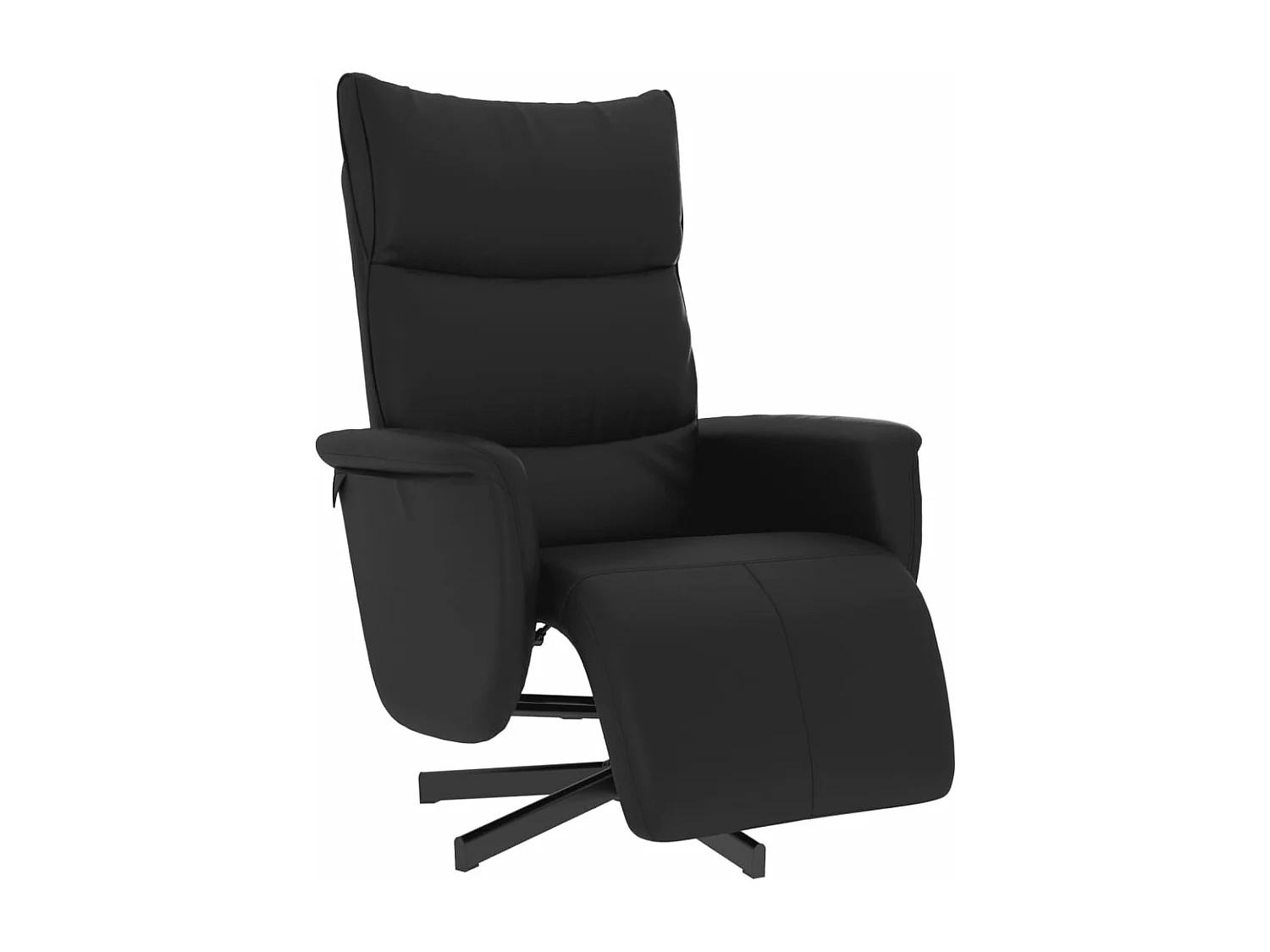 Fauteuil verstelbaar met voetensteun kunstleer zwart