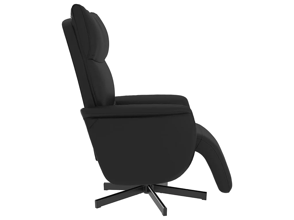 Fauteuil inclinable avec repose-pieds noir similicuir