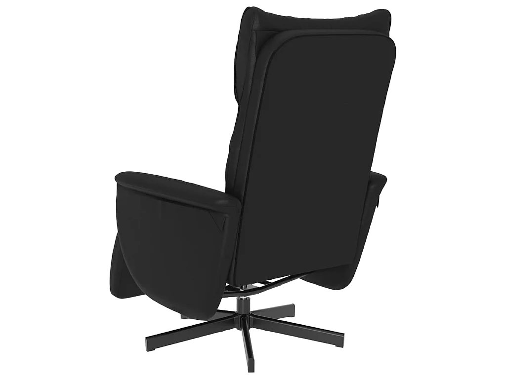 Fauteuil inclinable avec repose-pieds noir similicuir