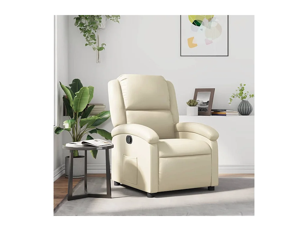 Fauteuil inclinable Crème Similicuir