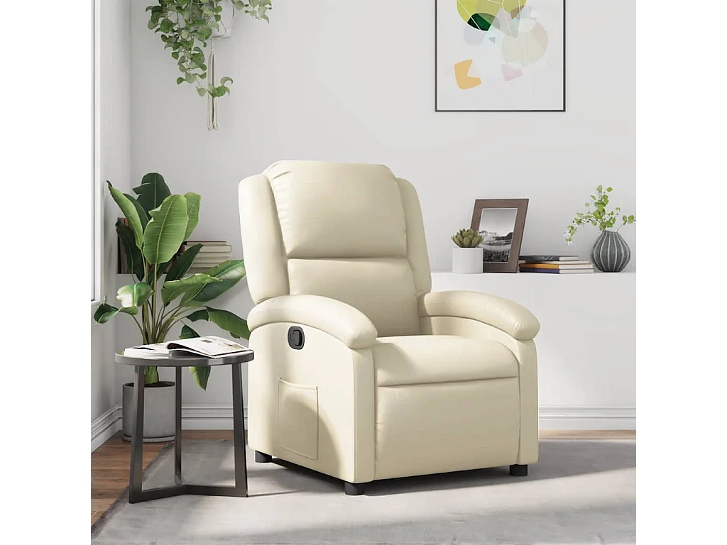 Fauteuil inclinable Crème Similicuir