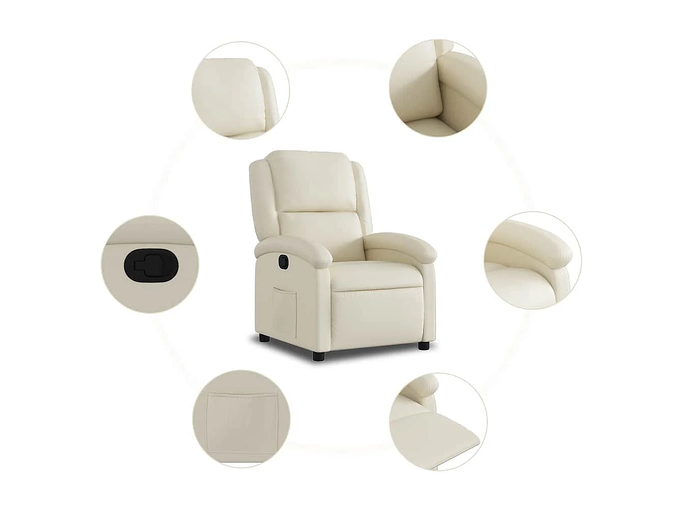 Fauteuil inclinable Crème Similicuir