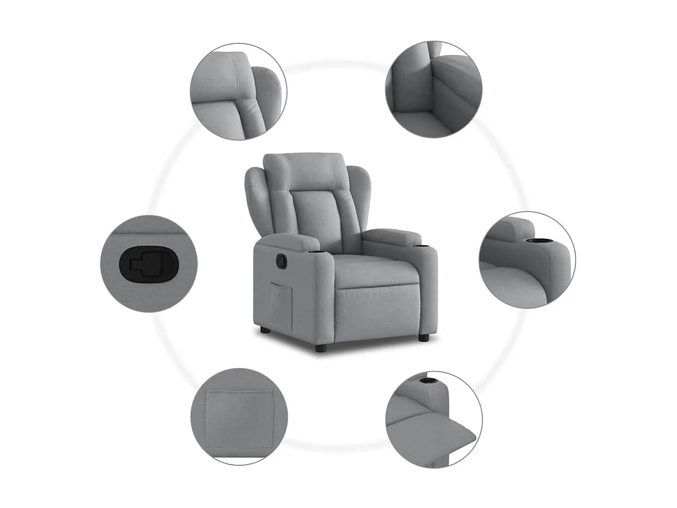 Fauteuil inclinable Gris clair Tissu
