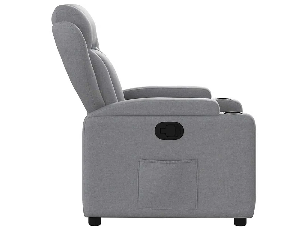 Fauteuil verstelbaar stof lichtgrijs