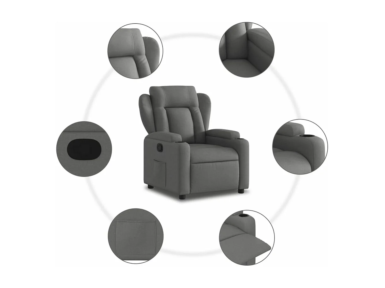 Fauteuil inclinable Gris foncé Tissu