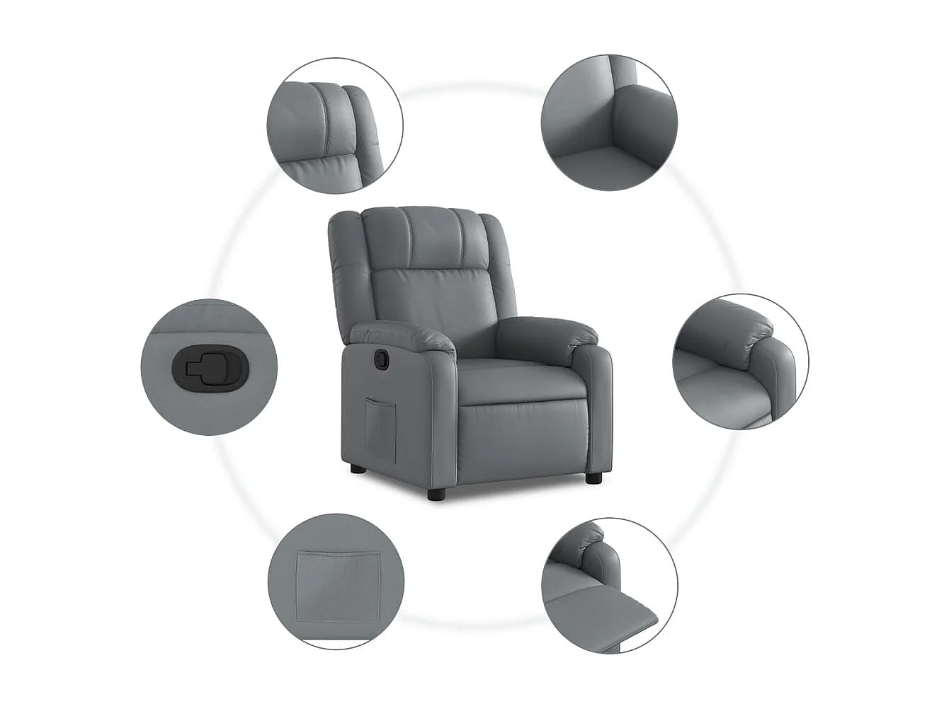 Fauteuil inclinable Gris Similicuir