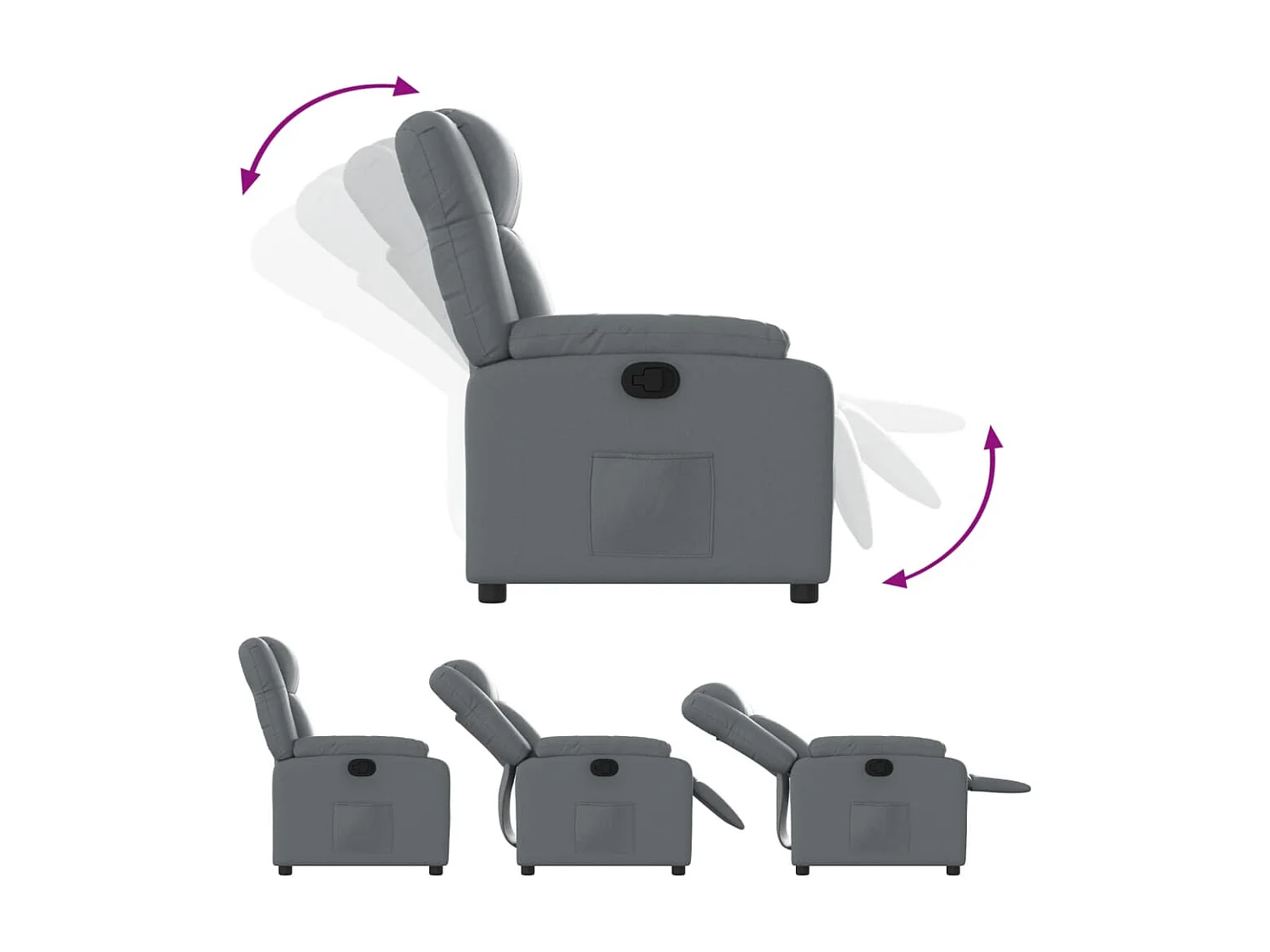 Fauteuil inclinable Gris Similicuir