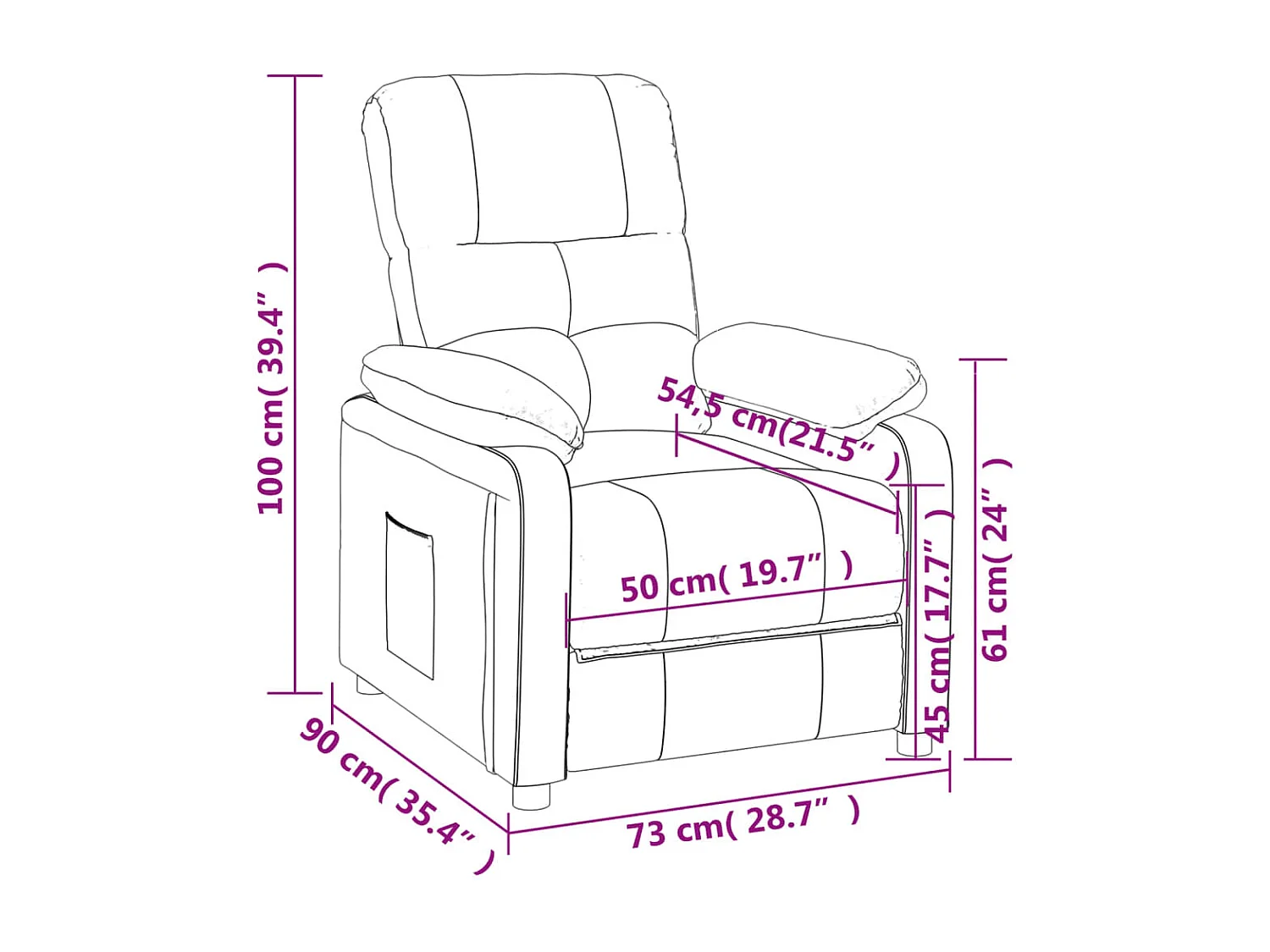 Relaxsessel Dunkelgrau Stoff