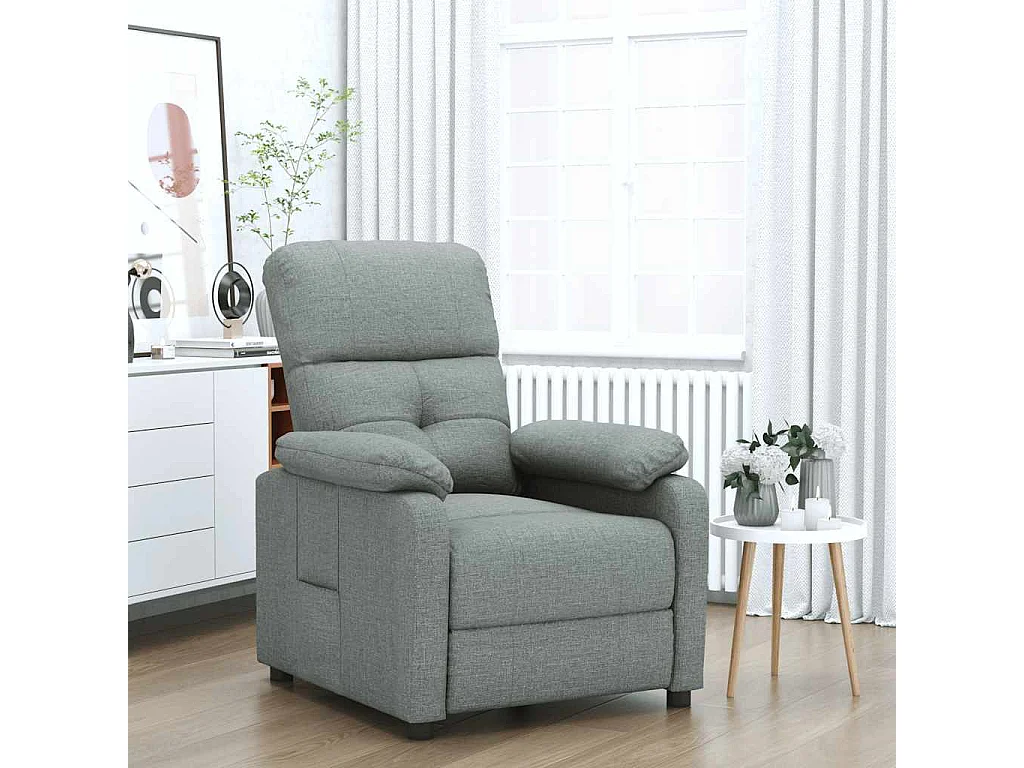 Poltrona Reclinabile in Tessuto Grigio Scuro