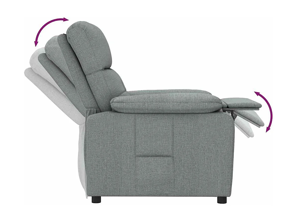 Poltrona Reclinabile in Tessuto Grigio Scuro