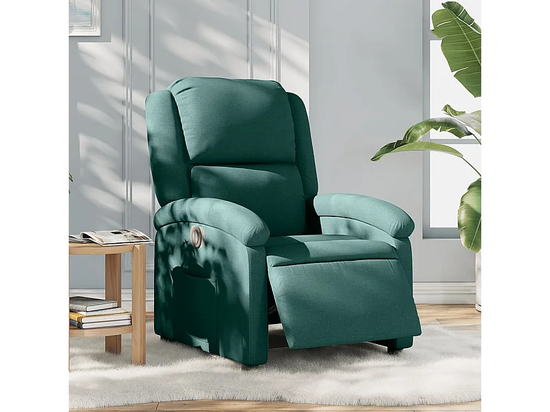 Fauteuil inclinable électrique Vert foncé Tissu