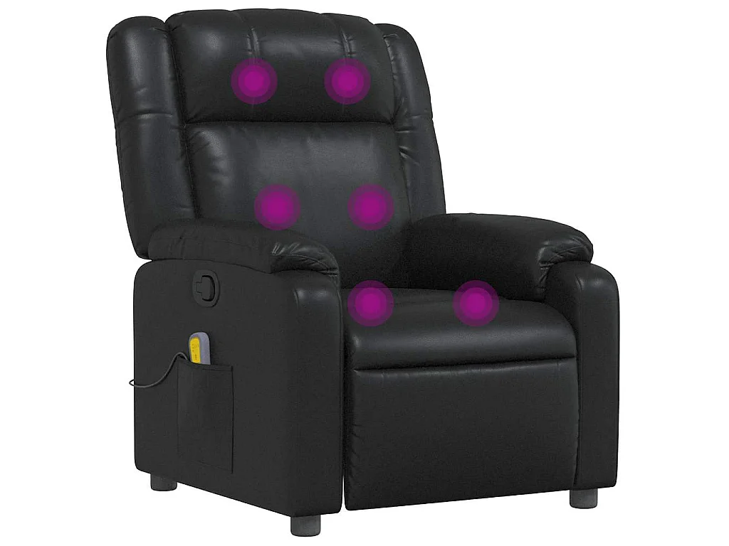 Fauteuil de massage inclinable Noir Similicuir