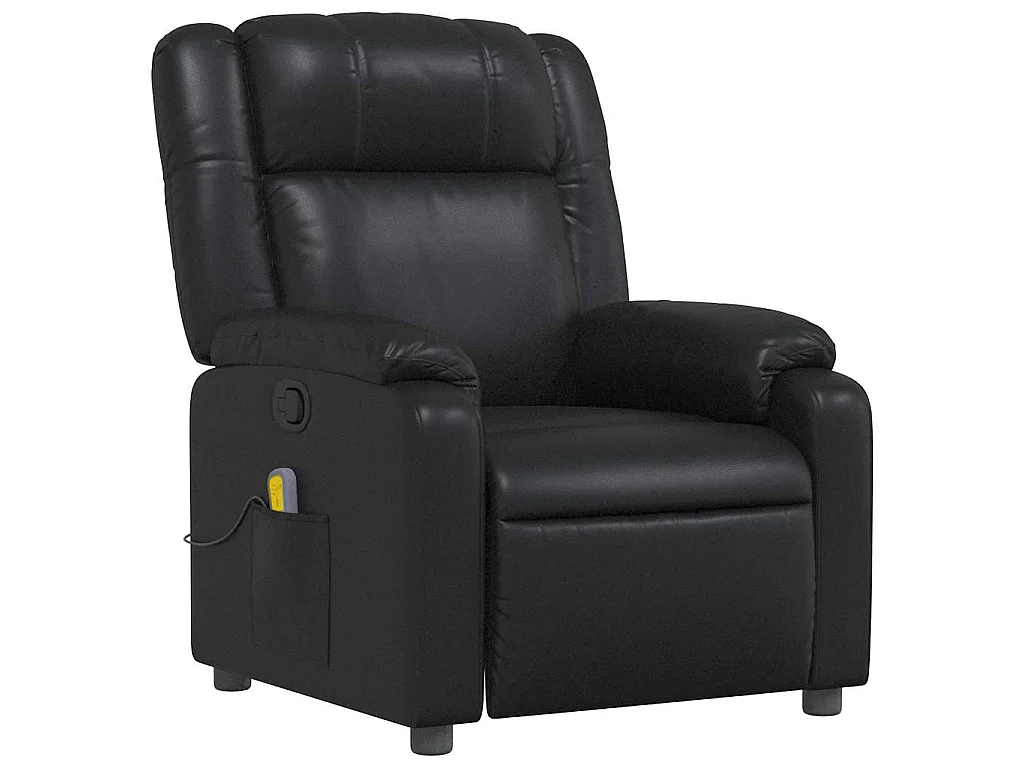 Fauteuil de massage inclinable Noir Similicuir