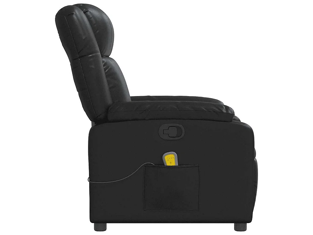 Fauteuil de massage inclinable Noir Similicuir