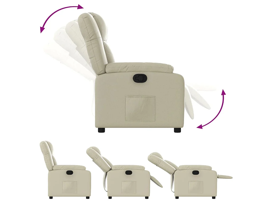Fauteuil inclinable Crème Similicuir