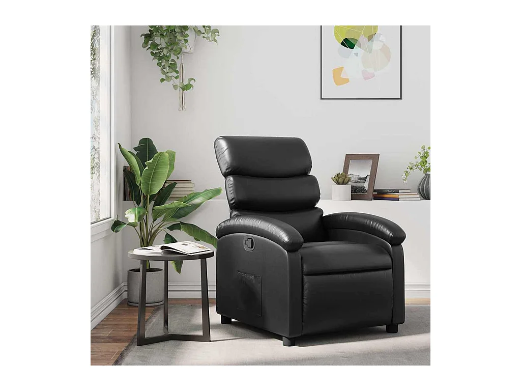 Fauteuil inclinable Noir Similicuir