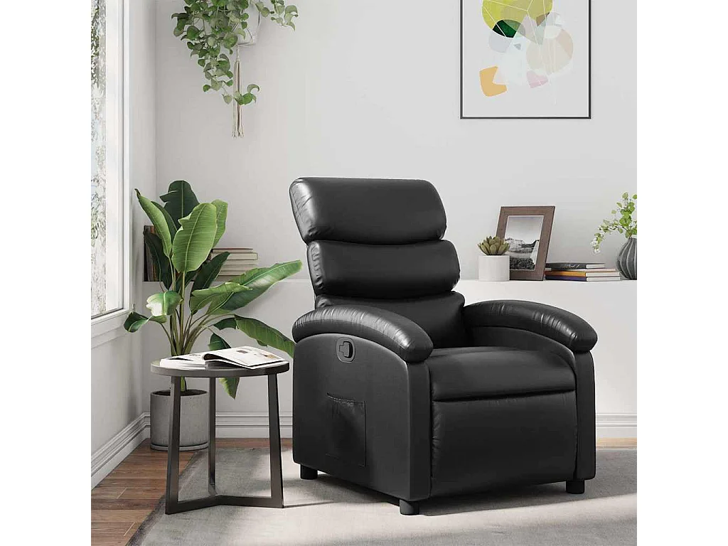 Fauteuil inclinable Noir Similicuir