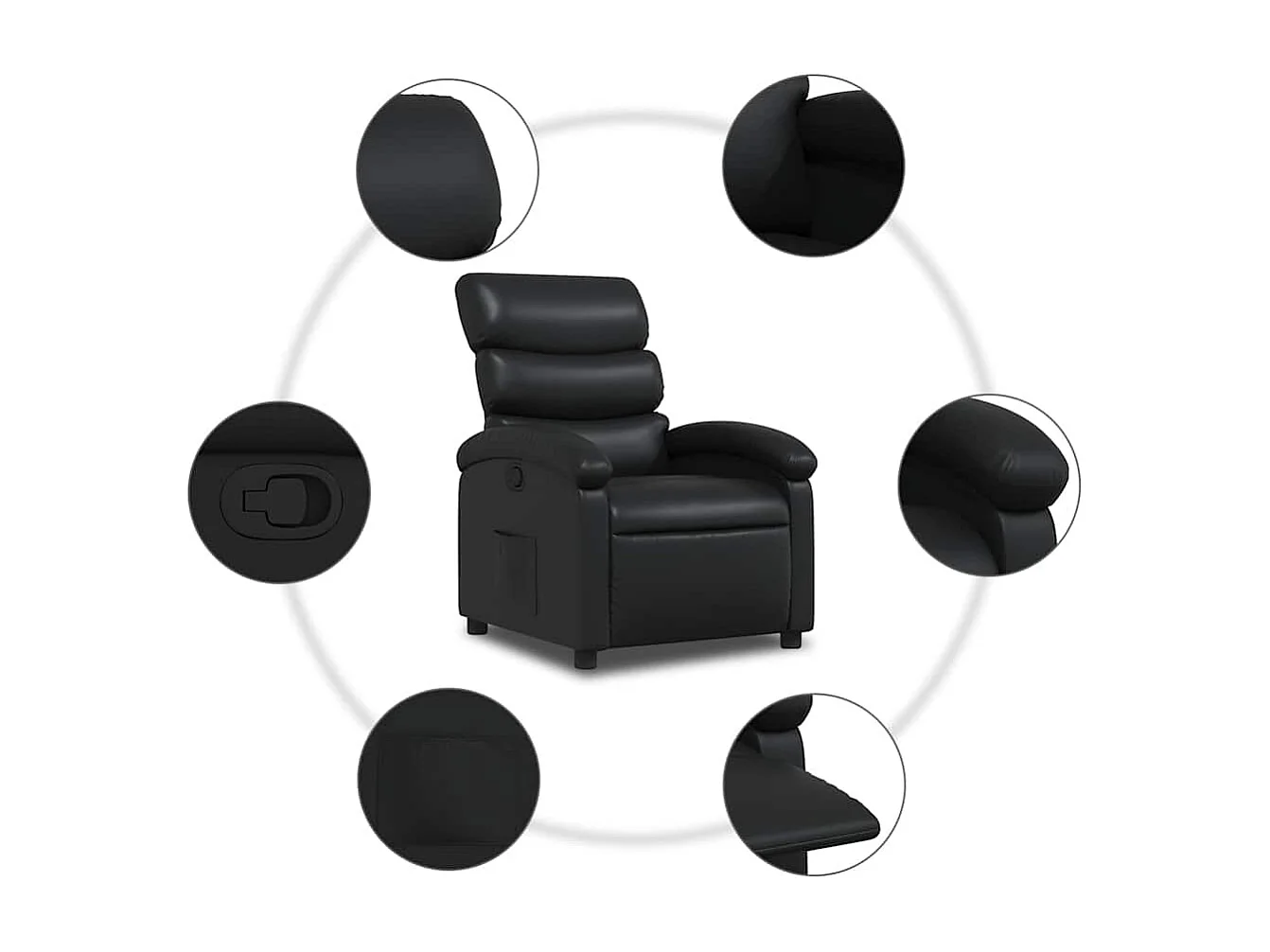 Fauteuil inclinable Noir Similicuir