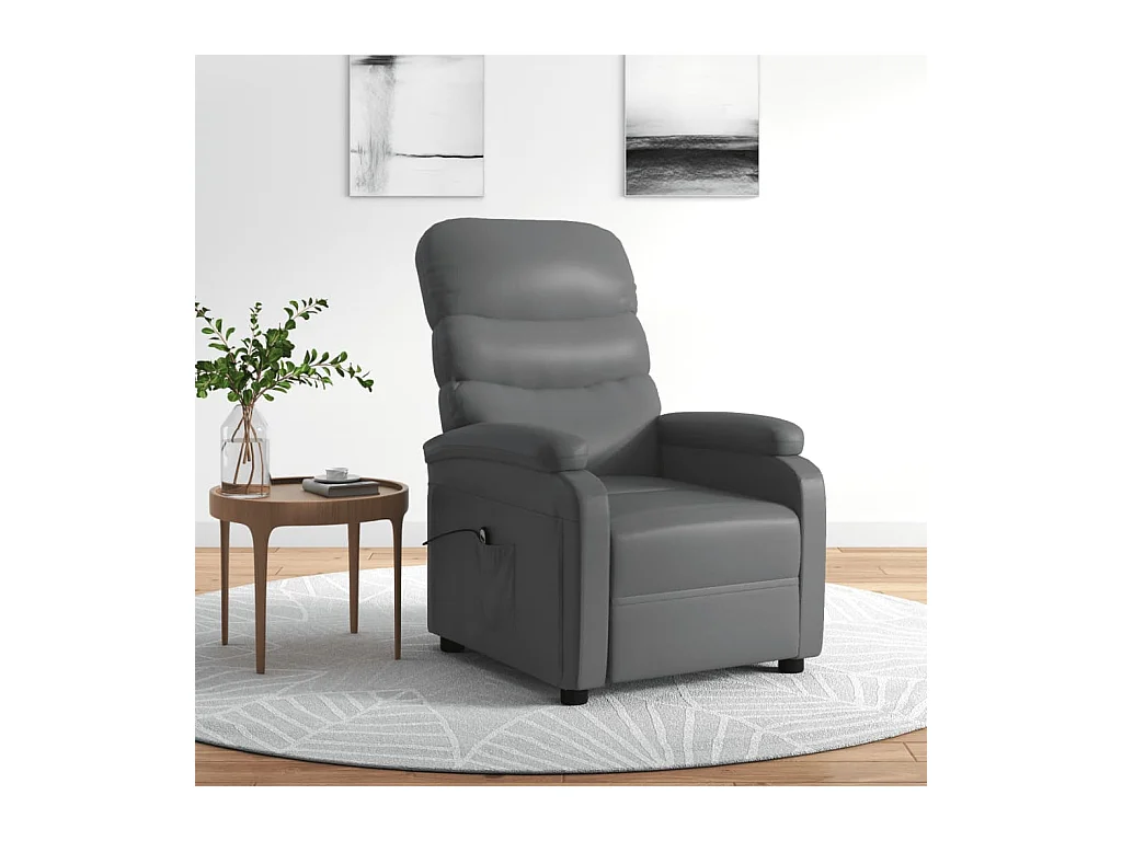 Fauteuil inclinable électrique Gris Similicuir