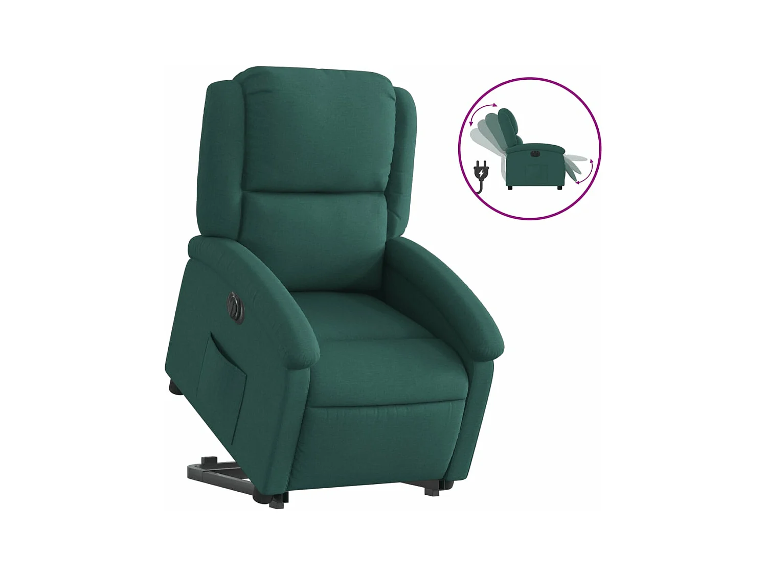 Fauteuil inclinable électrique vert foncé tissu