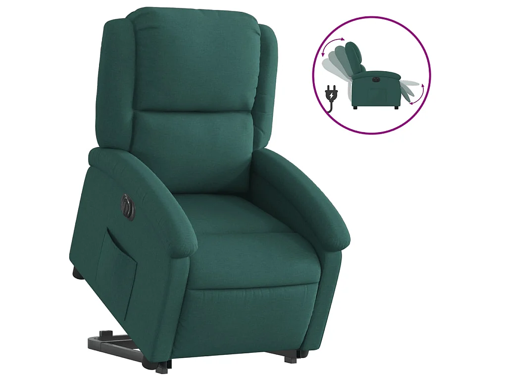 Sta-op-stoel elektrisch stof donkergroen