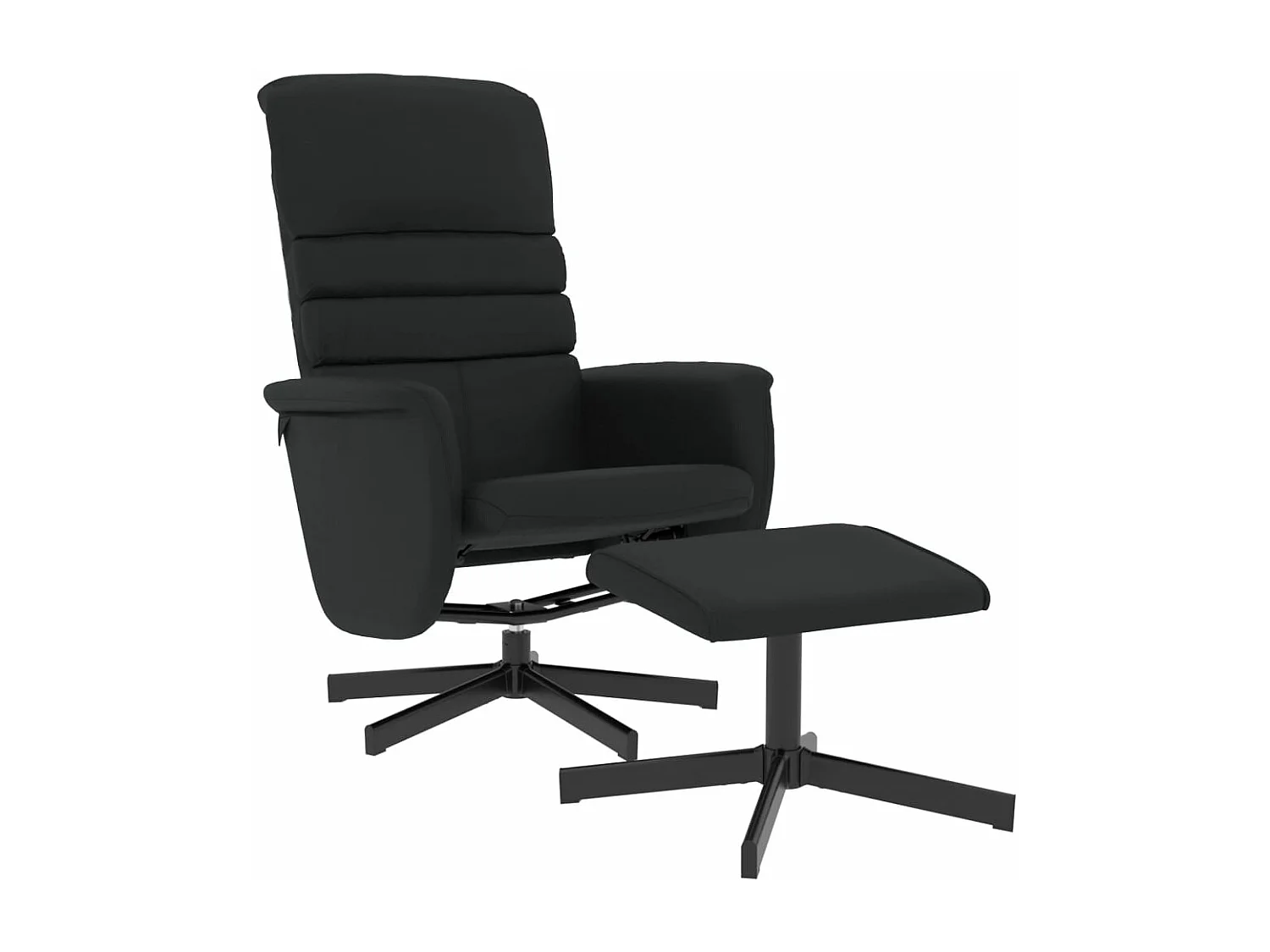 Sillón reclinable con reposapiés cuero sintético negro