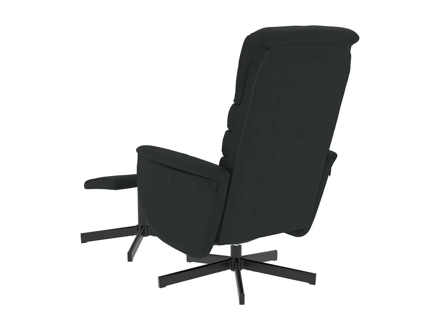 Sillón reclinable con reposapiés cuero sintético negro