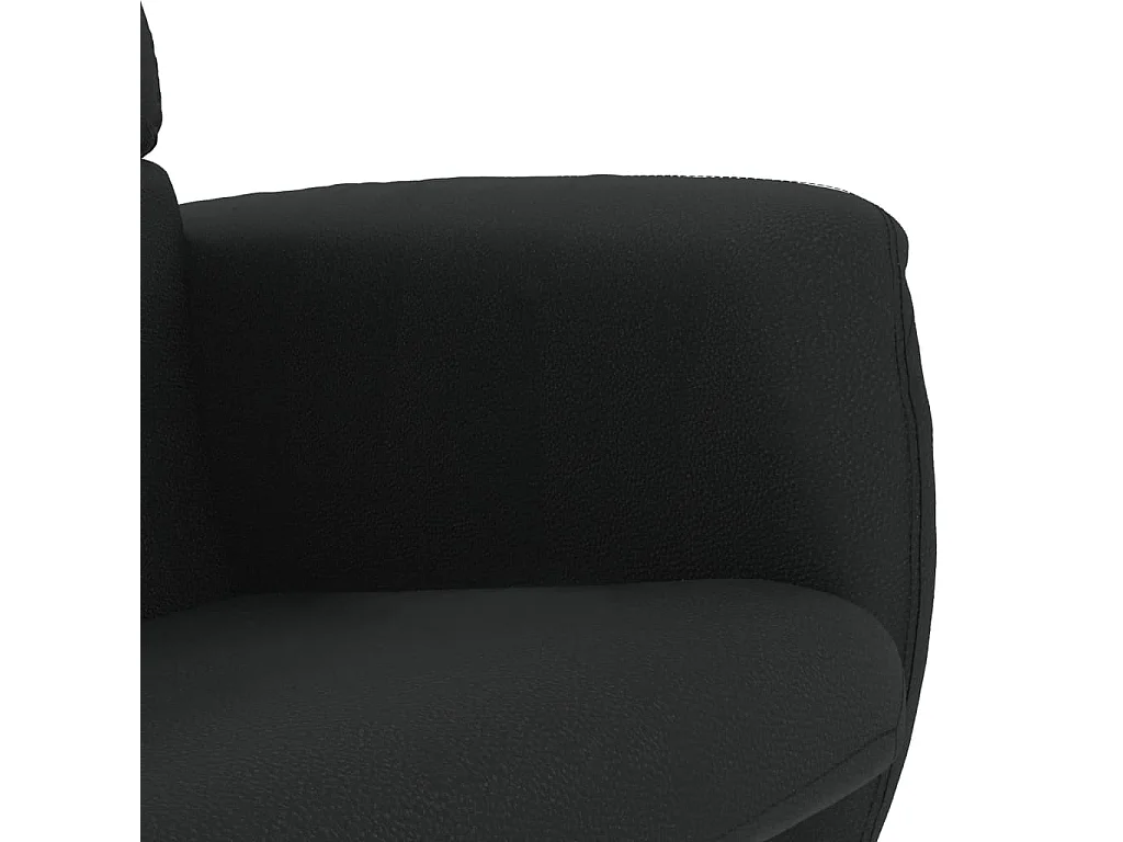 Sillón reclinable con reposapiés cuero sintético negro