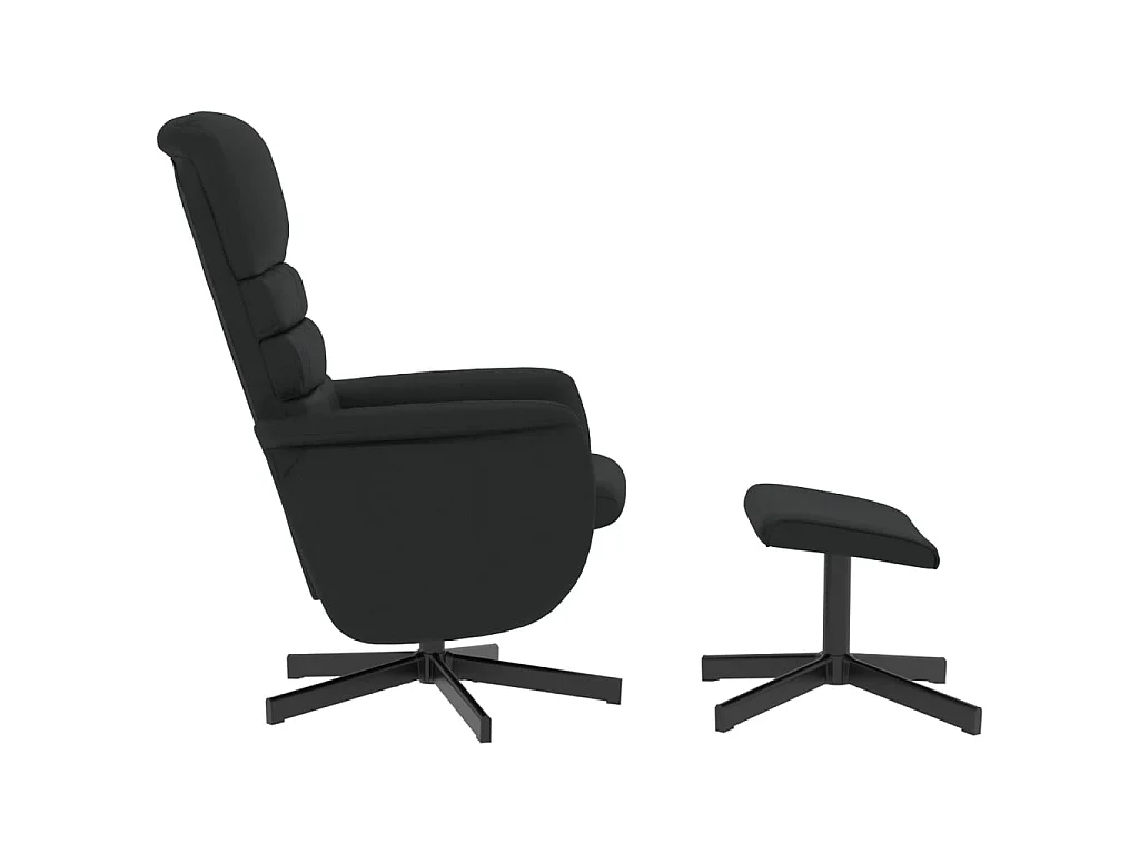 Fauteuil inclinable avec repose-pied noir similicuir
