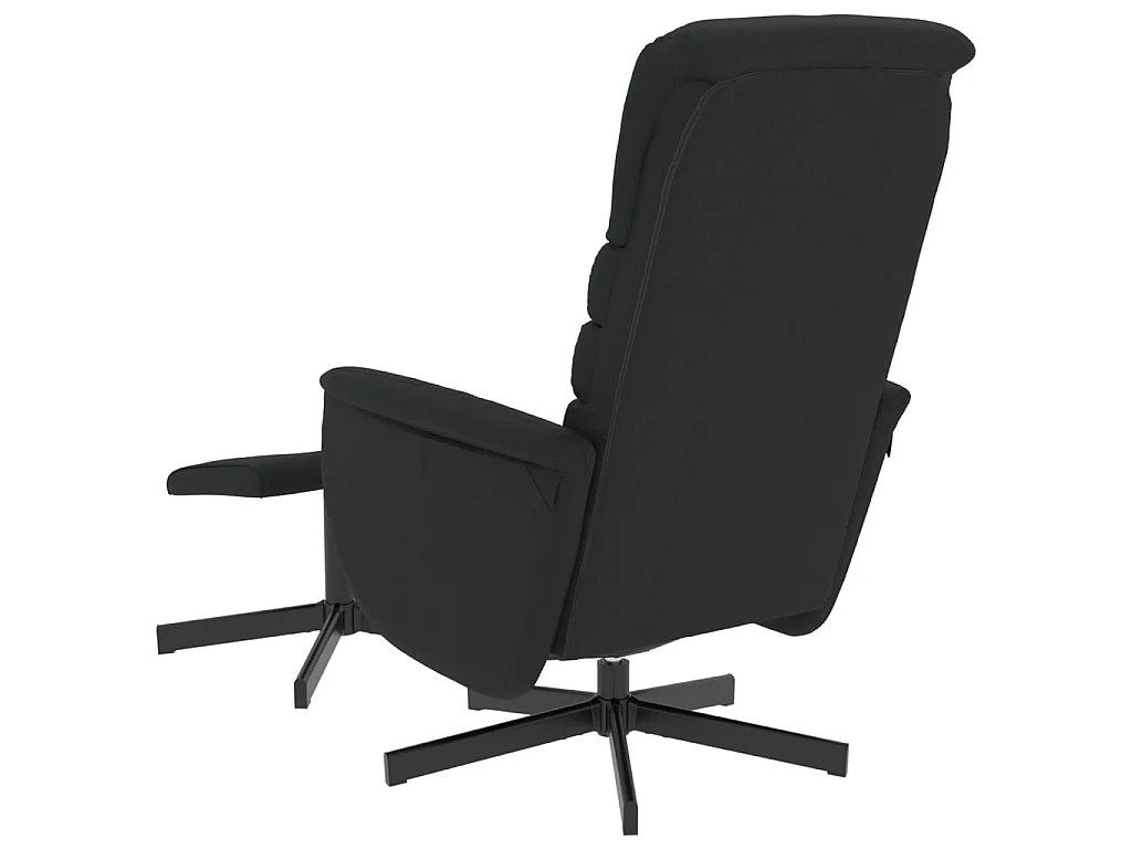 Fauteuil inclinable avec repose-pied noir similicuir