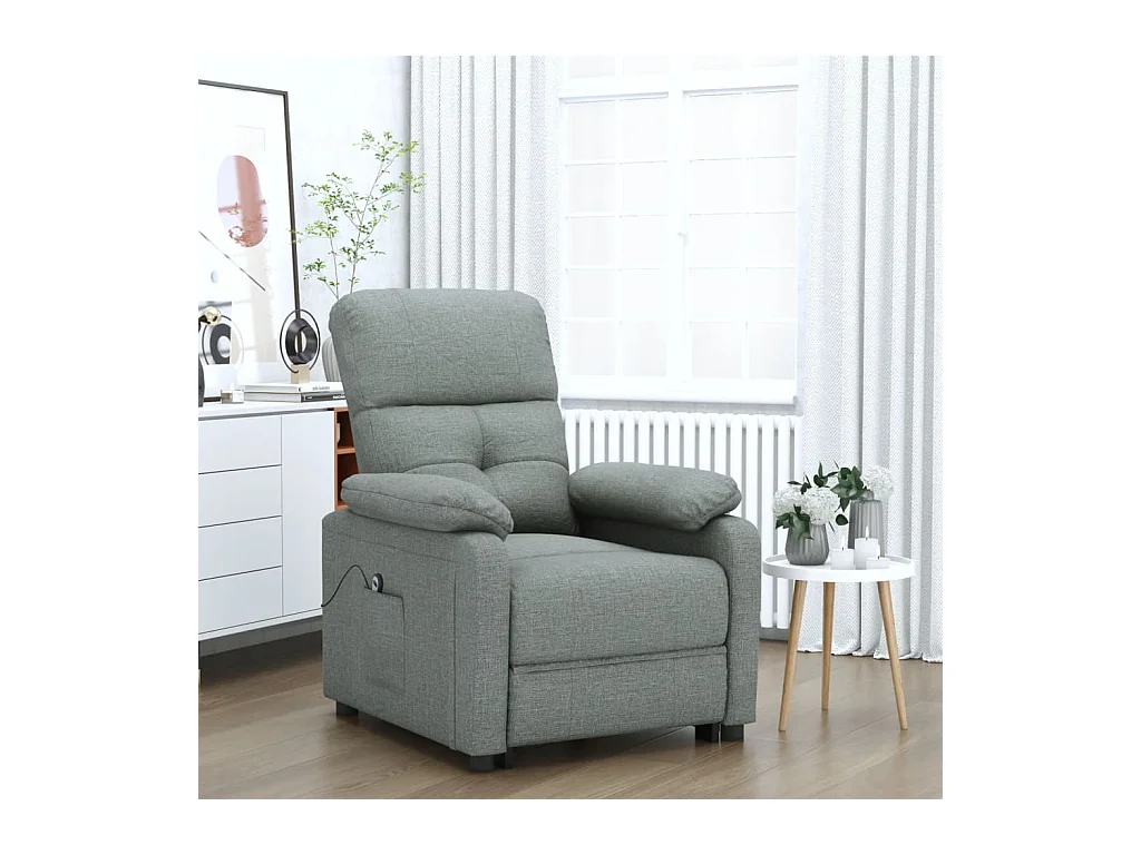 Fauteuil inclinable électrique Gris foncé Tissu