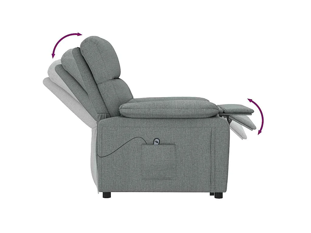 Fauteuil inclinable électrique Gris foncé Tissu