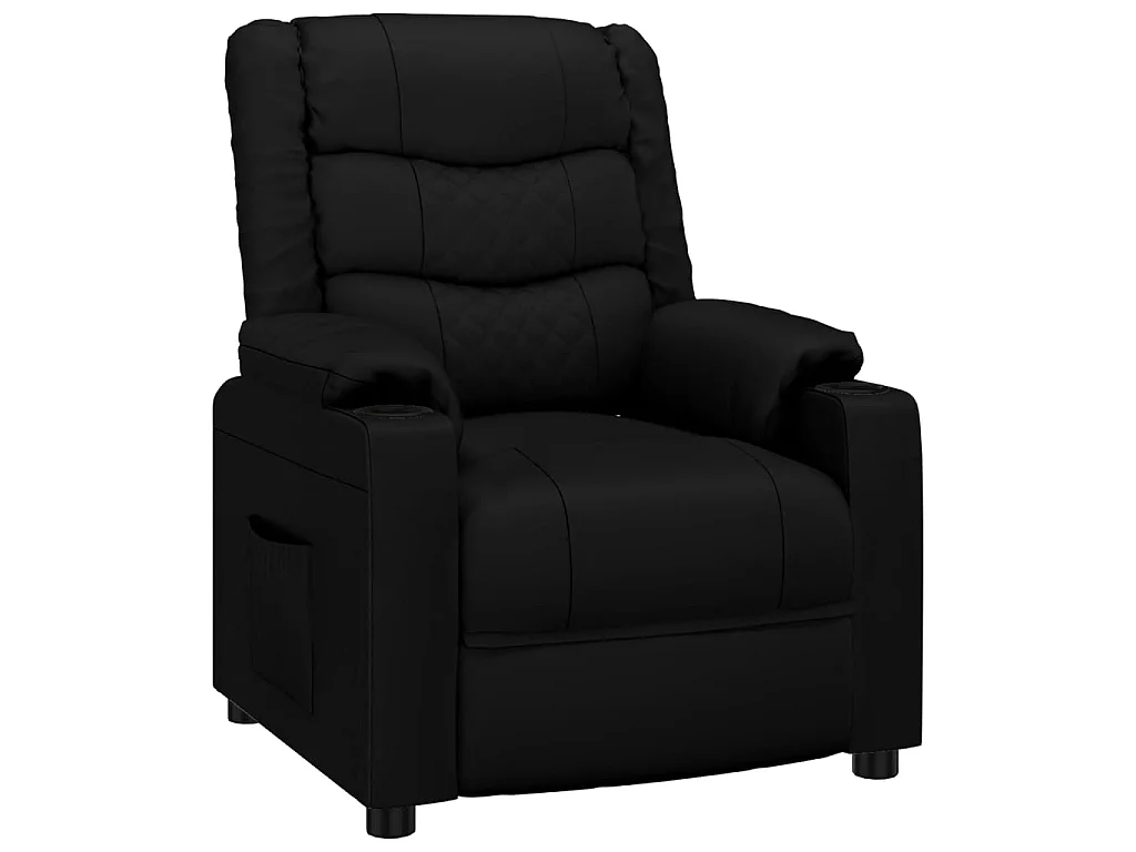 Fauteuil verstelbaar kunstleer zwart