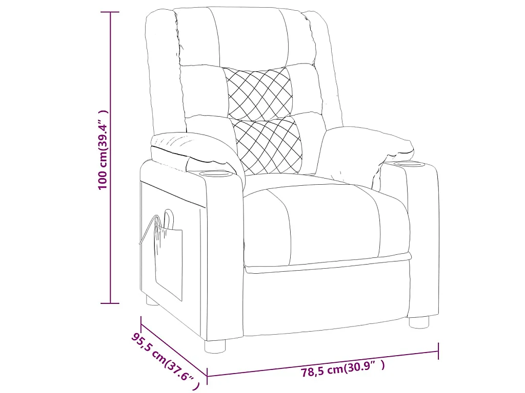 Fauteuil verstelbaar kunstleer zwart