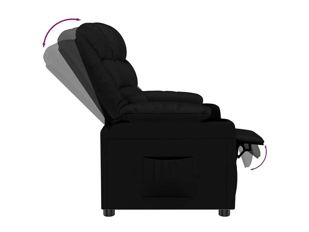 Fauteuil verstelbaar kunstleer zwart