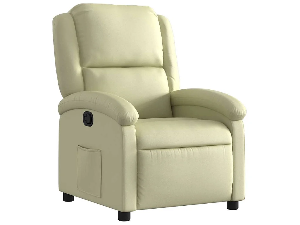 Fauteuil echt leer crèmekleurig