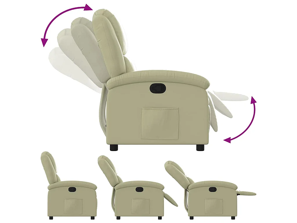 Fauteuil echt leer crèmekleurig