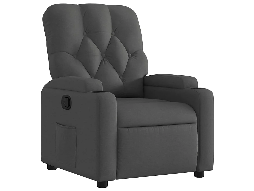 Fauteuil inclinable en tissu gris foncé
